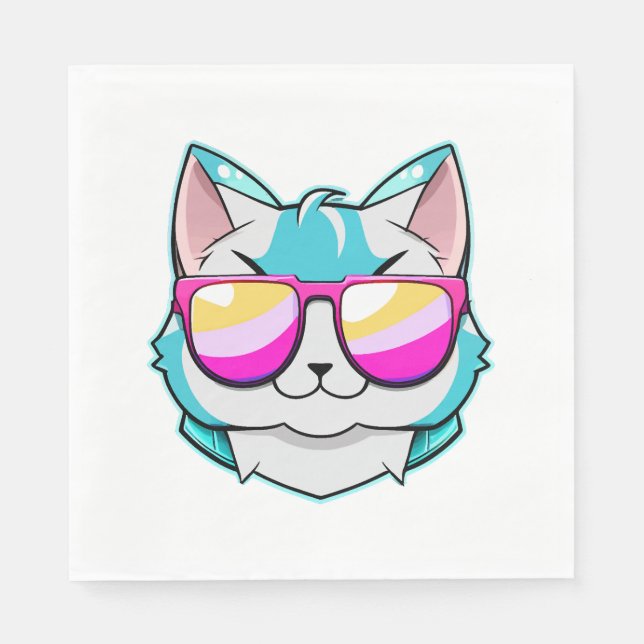 Servilleta De Papel Gato de Guay con gafas de sol (Anverso)