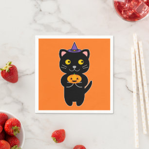 Servilleta De Papel Gato de Halloween