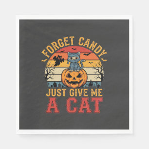 Servilleta De Papel Gato de Halloween Olvida Caramelo Dame Un Gato_1