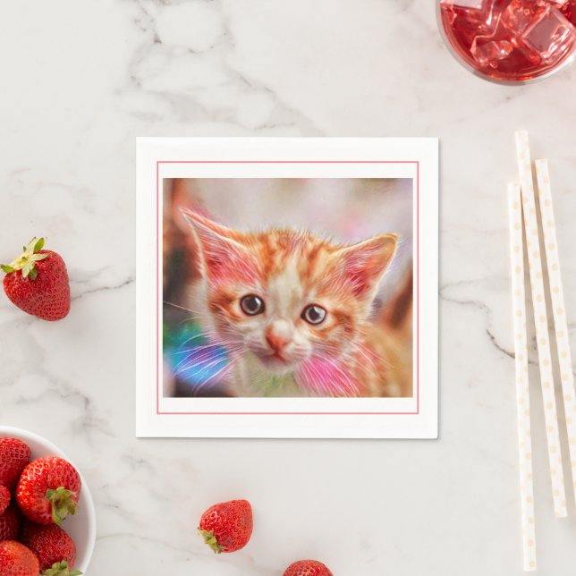 Servilleta De Papel Gato de jengibre de color (In situ)