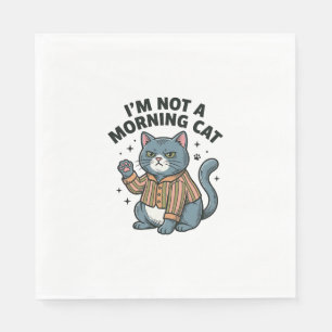 Servilleta De Papel Gato de la mañana Grabado vintage Camiseta diverti
