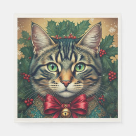 Servilleta De Papel Gato de navidades 2024