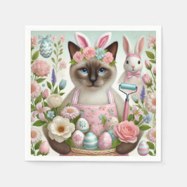 Servilleta De Papel Gato de Pascua con huevos