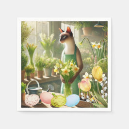 Servilleta De Papel Gato de Pascua con toallas de huevos