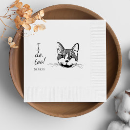 Servilleta De Papel Gato de Tuxedo Personalizado Yo También
