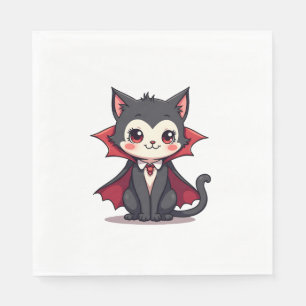 Servilleta De Papel Gato de vampiros - Tee Mascota de Halloween lindo