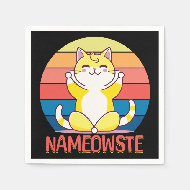Servilleta De Papel Gato de yoga (Anverso)