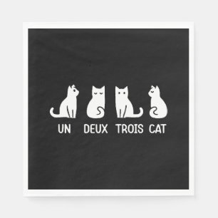 Servilleta De Papel Gato divertido Meow Kitty Un Deux Trois Gato diver