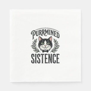 Servilleta De Papel Gato Divertido Purrminó Existencia Gráfico Antiguo