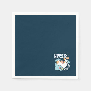 Servilleta De Papel Gato Dormilón Abrazando Estrella – Sueños Perfecto