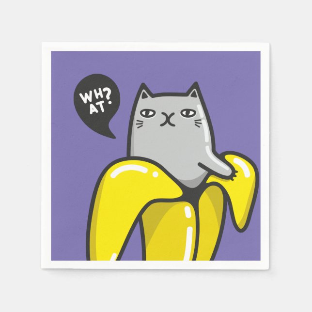 Servilleta De Papel Gato en banana (Anverso)