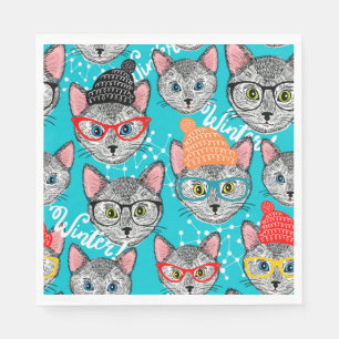 Servilleta De Papel Gato en el gorra