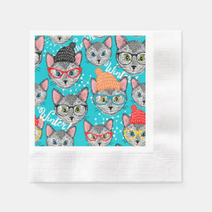 Servilleta De Papel Gato en el gorra