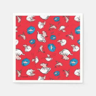 Servilleta De Papel Gato En El Gorra   El patrón rojo de los peces