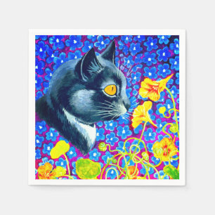 Servilleta De Papel Gato en flores