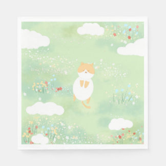 Servilleta De Papel gato en la hierba