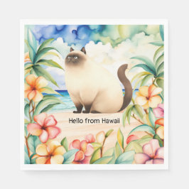 Servilleta De Papel Gato en la playa de Hawái