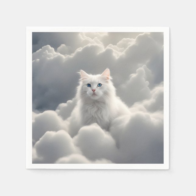 Servilleta De Papel Gato en las nubes (Anverso)