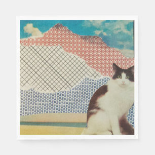 Servilleta De Papel Gato en un paisaje extraño