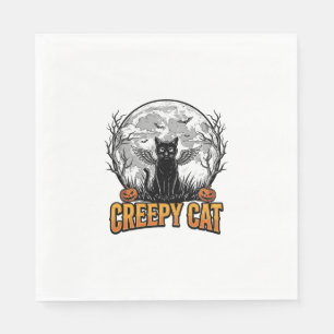Servilleta De Papel Gato espeluznante diseño de grabado vintage de Hal