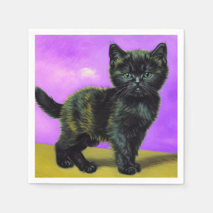 Servilleta De Papel Gato estilo Van Gogh
