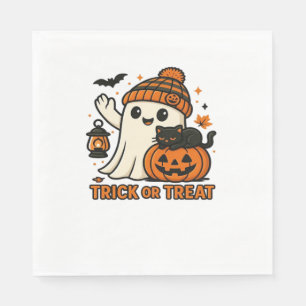 Servilleta De Papel Gato fantasma lindo Tocante Halloween Kitten Magní