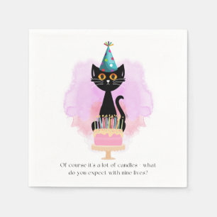 Servilleta De Papel Gato   Fiesta sarcástico Gorra Cat Funny Cumpleaño