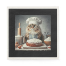 Gato fluido horneando una torta