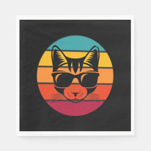 Servilleta De Papel Gato gracioso con gafas