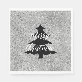 Servilleta De Papel Gato Gris Meow Kitty de Leopardo Plateado