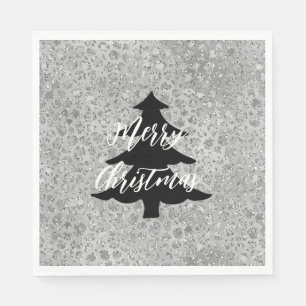 Servilleta De Papel Gato Gris Meow Kitty de Leopardo Plateado