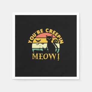 Servilleta De Papel Gato Halloween, eres creepin Meow