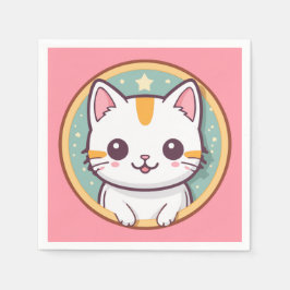 Servilleta De Papel Gato japonés lindo Kawaii Kitten