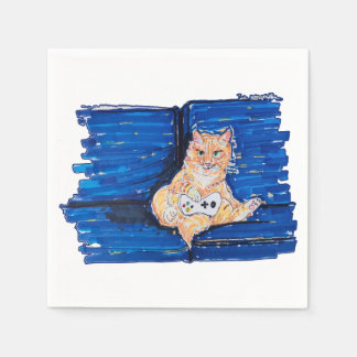 Servilleta De Papel Gato Jugador Jengibre