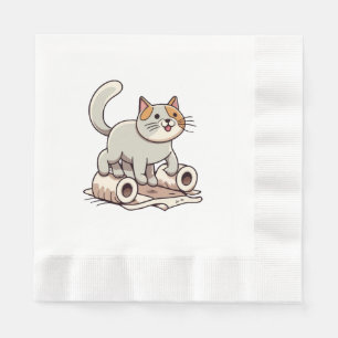 Servilleta De Papel Gato jugando con papel higiénico