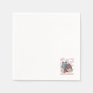 Servilleta De Papel Gato Kawaii con Leche de Chocolate – Arte Pop Japo