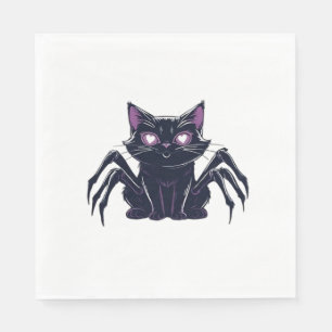 Servilleta De Papel Gato lindo y espeluznante - Piernas de araña y ojo