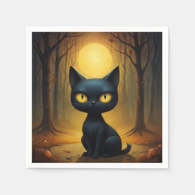 Servilleta De Papel Gato negro (Anverso)