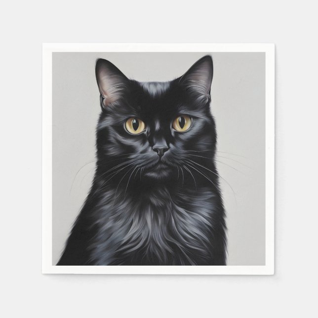 Servilleta De Papel Gato negro (Anverso)