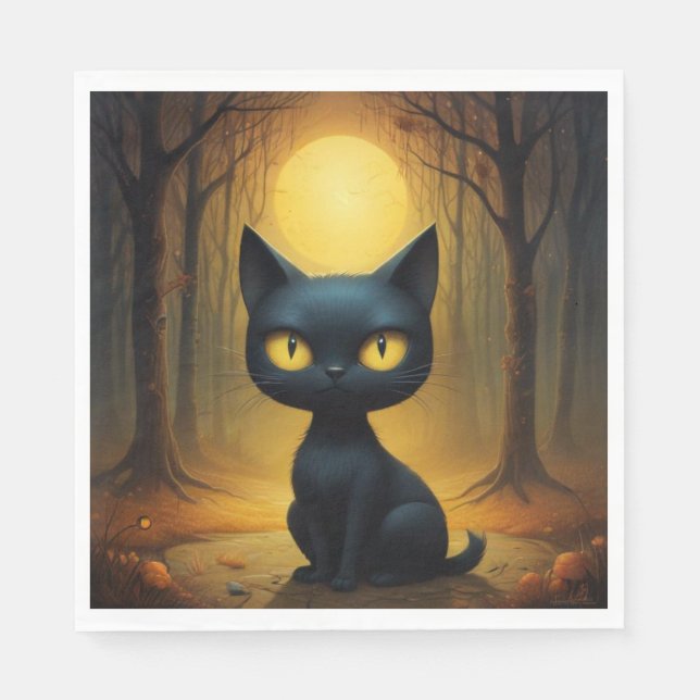 Servilleta De Papel Gato negro (Anverso)