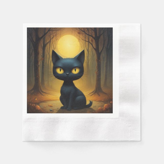 Servilleta De Papel Gato negro (Anverso)