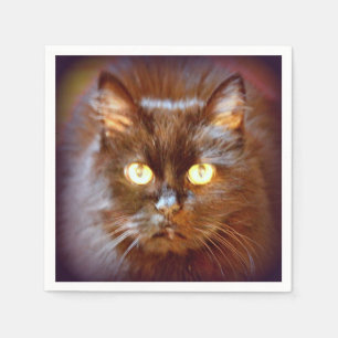 Servilleta De Papel gato negro adorable