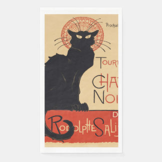 Servilleta De Papel Gato negro chic Art Nouveau de Steinlen impresión