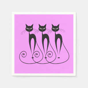 Servilleta De Papel Gato negro cómico