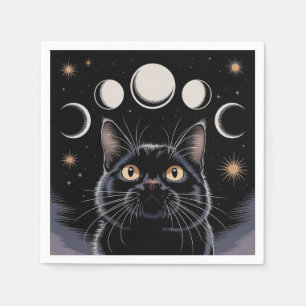 Servilleta De Papel Gato negro de gótico, regalo de Gótico, gato negro