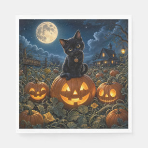 Servilleta De Papel Gato negro de Halloween