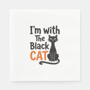 Servilleta De Papel Gato negro divertido grabado vintage diseño de Hal