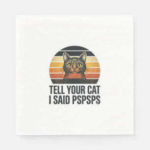 Servilleta De Papel Gato negro divertido Pspsps diseño vintage de pues