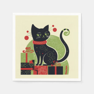 Servilleta De Papel Gato negro festivo