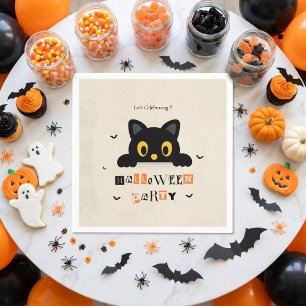 Servilleta De Papel Gato negro lindo de Halloween